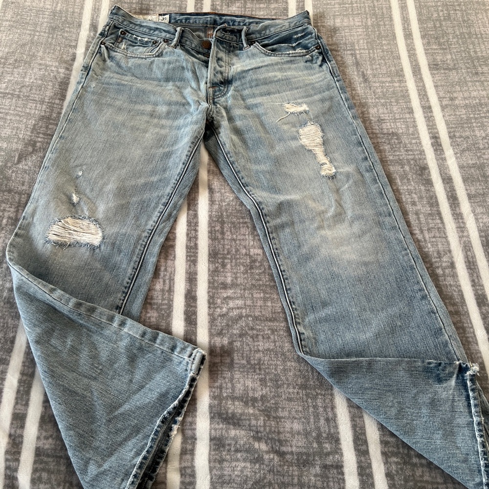 Distressed Light Blue Jeans